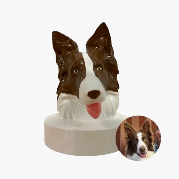 Busto Cão Personalizado Pintado à Mão