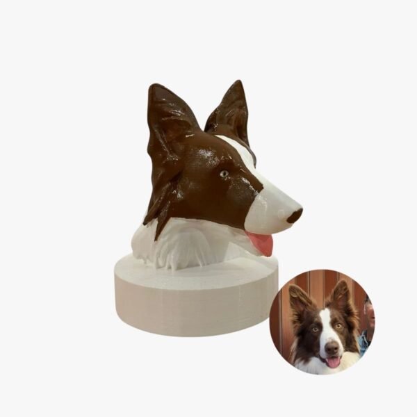 Busto Cão Personalizado Pintado à Mão