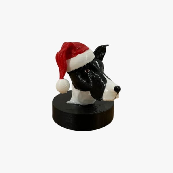 Edição de Natal – Busto Cão Personalizado Pintado à Mão
