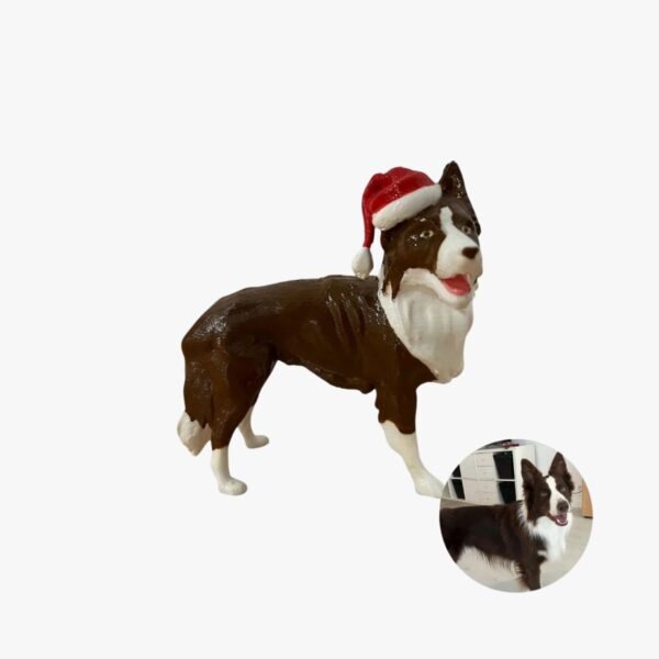 Edição de Natal – Miniatura Cão Personalizada – Pintada à Mão